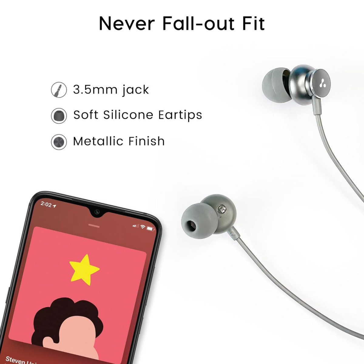 Ambrane Stringz 38 Wired Earphones with Mic Powerful HD Sound with High Bass Tangle Free Cable Comfort in-Ear Fit 35mm Jack Green Normal