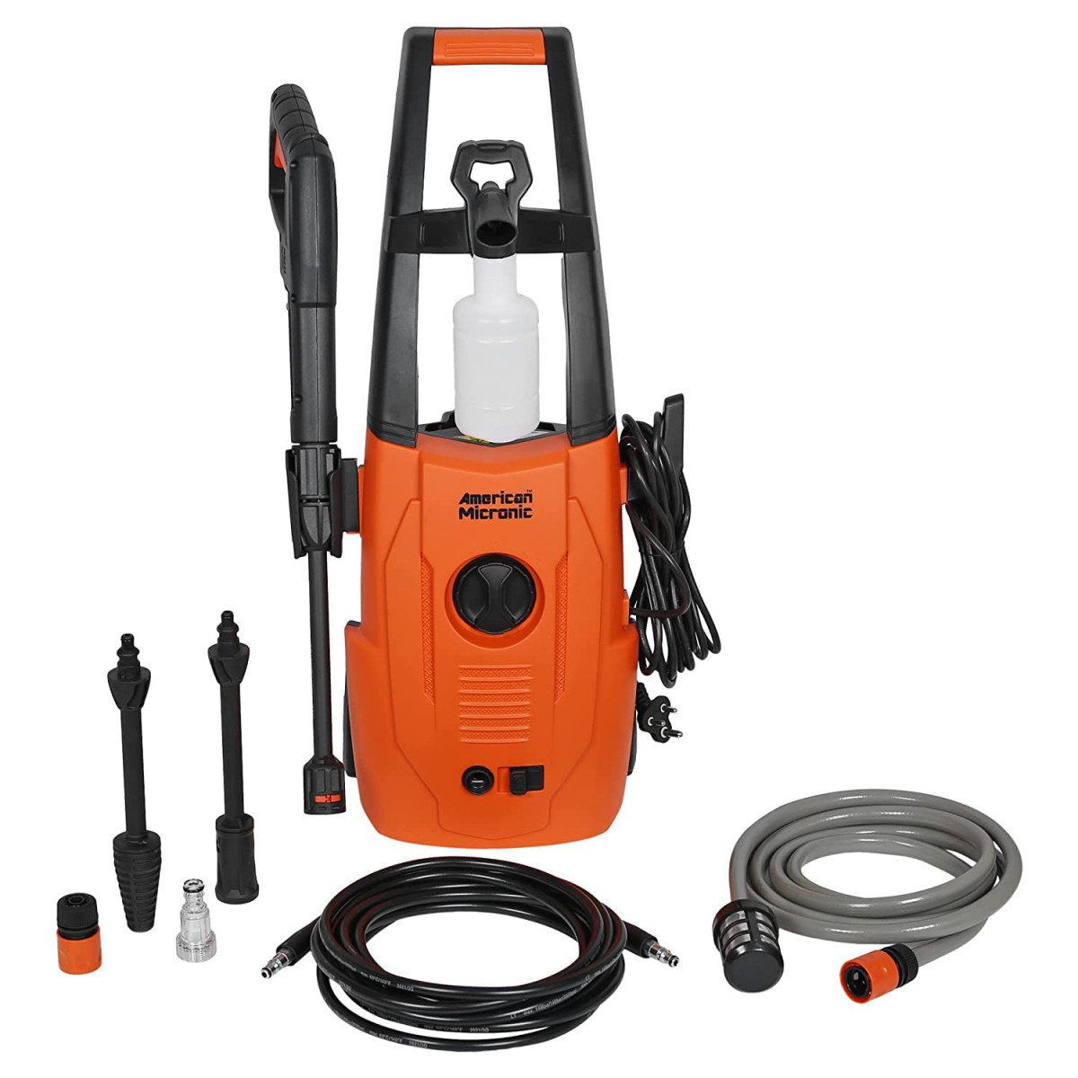 American Micronic Instruments-Imported Pressure Washer1700W Universal Copper Motor140 Bar Metal Pump140 Bar 6M Hose 20 FeetIsi Marked 5M Wire Plug With Variable Spray NozzleSoap Dispenser