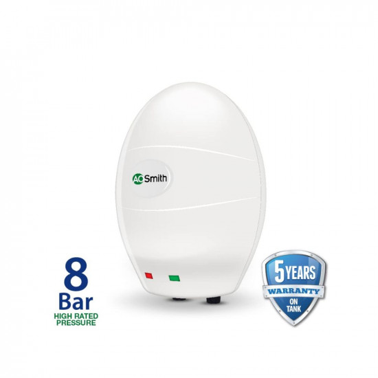AO Smith EWS-3 Glass Lined 3 Litre 3KW Instant Water Heater Geyser w ABS outer Body Compact SizeSuitable-High-rise Buildings8 Bar High Pressure rating Made for Kitchen and Bathroom Applications