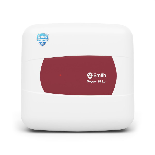 Image of AO Smith Geyser 15 Litre 5 Star Rating (BEE) | Powerful 2KW Heating | Storage Water Heater With 2X Corrosion Resistant Blue Diamond Glass Tank | Warranty: 5 Yr Tank, 2 Yr Comprehensive | HSE-SHS-015
