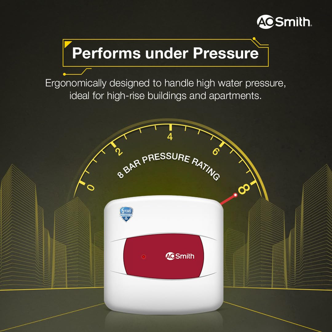 AO Smith Geyser 15 Litre 5 Star Rating BEE  Powerful 2KW Heating  Storage Water Heater With 2X Corrosion Resistant Blue Diamond Glass Tank  Warranty 5 Yr Tank 2 Yr Comprehensive  HSE-SHS-015