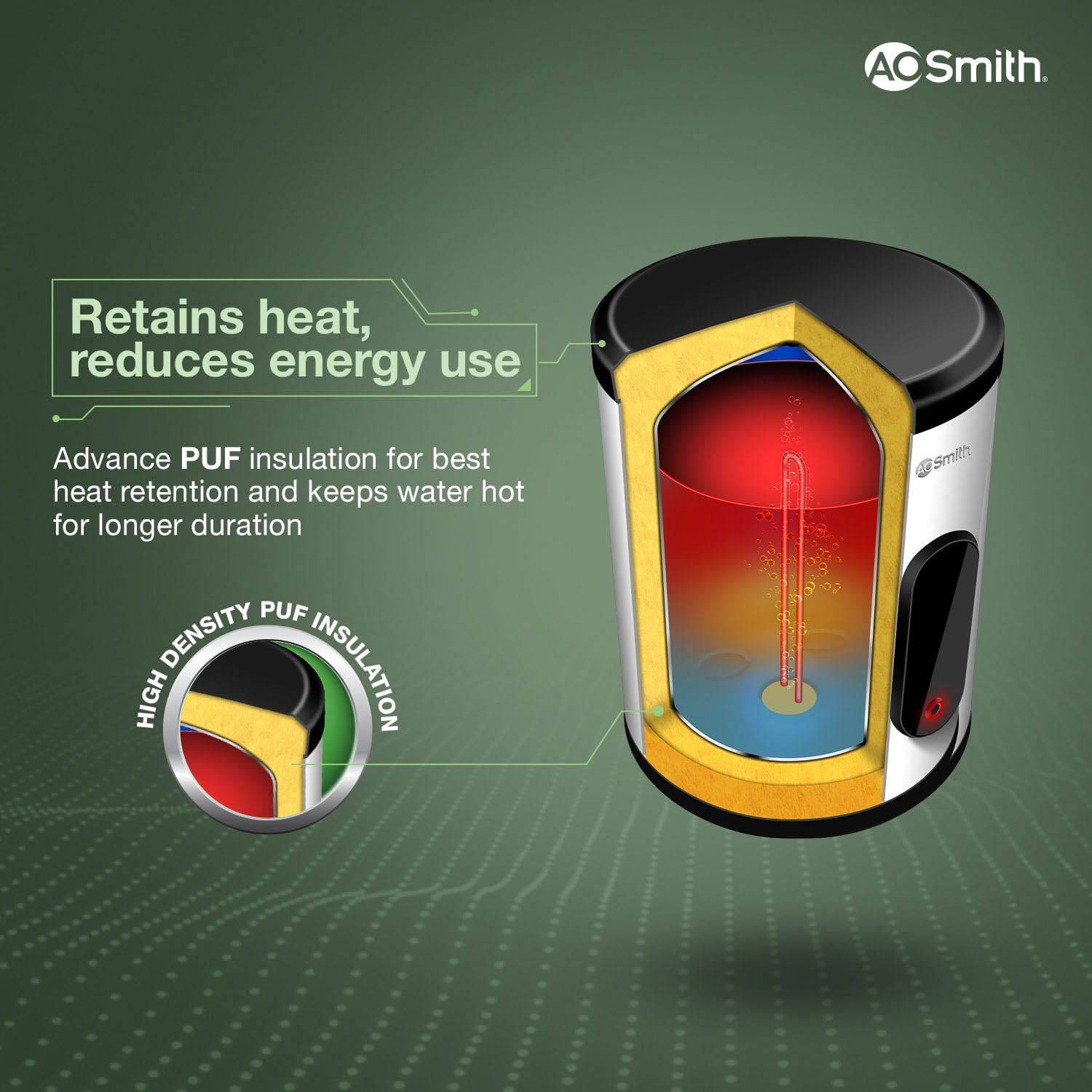AO Smith Geyser VAS PLUS 15 Litre 5 Star BEE Rating Powerful 2KW Water Geyser for Bathroom 2X Corrosion Resistant Storage Water Heater Warranty 7Yr Tank 3Yr Heating Element 2Yr Overall