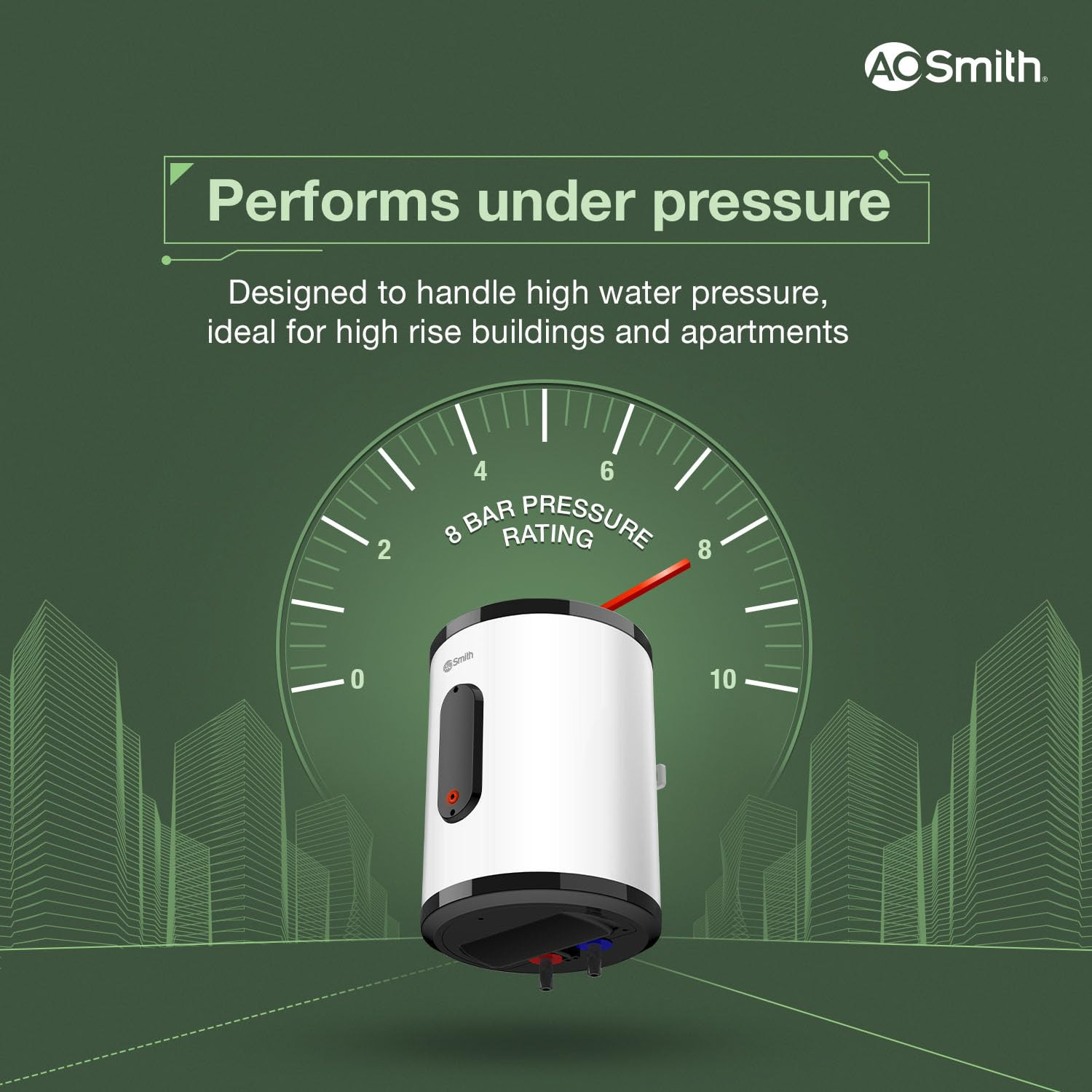 AO Smith Geyser VAS PLUS 15 Litre  5 Star BEE Rating  Powerful 2KW Water Geyser for Bathroom  2X Corrosion Resistant  Storage Water Heater  Warranty 7Yr Tank 3Yr Heating Element 2Yr Overall