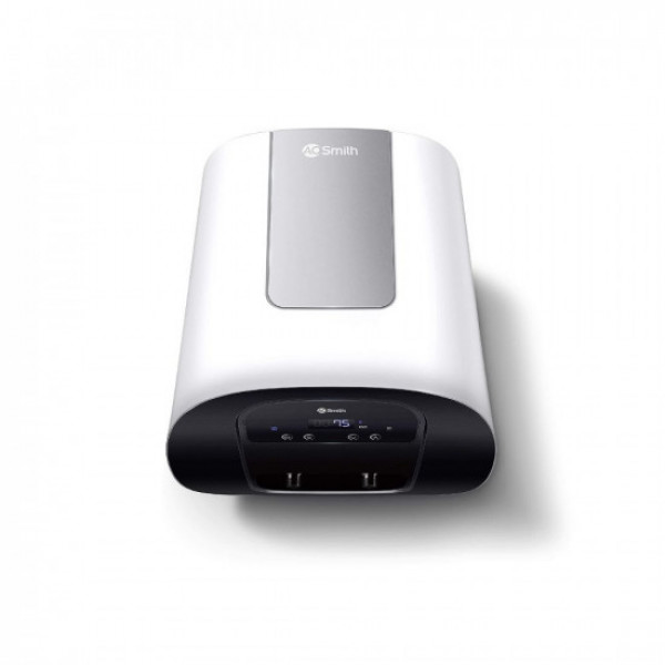 Image of AO Smith HeatBot-SZS-015-DG- SILVER Storage 15 Litre Vertical Digital Display Remote Controlled Water Heater (Geyser) Silver - 4 Star