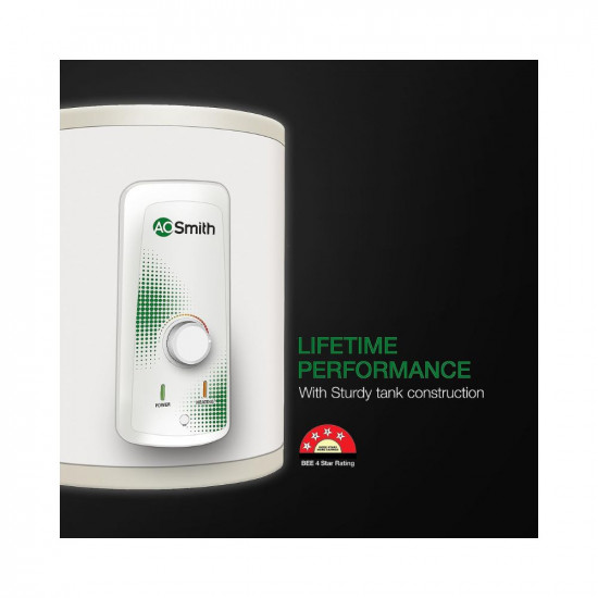 AO Smith HSE-VAS-X-015 Storage 15 Litre Vertical Water Heater Geyser Rust-proof outer BodyHigh Energy EfficiencySuitable High-rise Buildings Wall Mounting8 Bar High Pressure rating