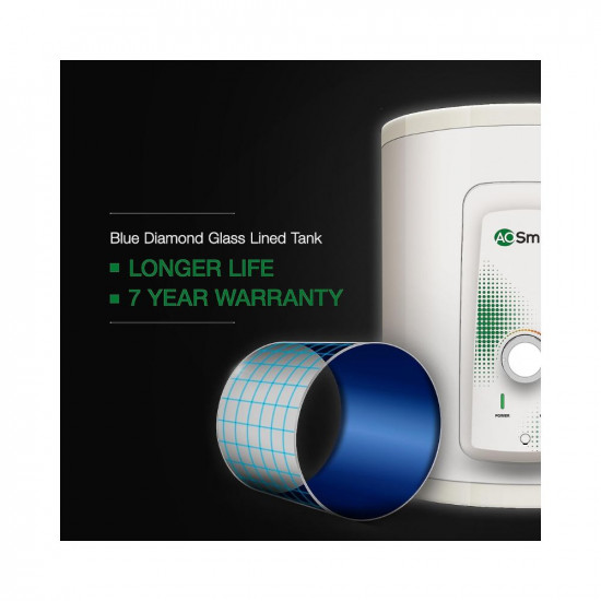 AO Smith HSE-VAS-X-015 Storage 15 Litre Vertical Water Heater Geyser Rust-proof outer BodyHigh Energy EfficiencySuitable High-rise Buildings Wall Mounting8 Bar High Pressure rating