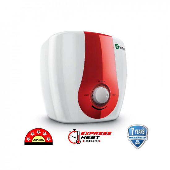 AO Smith SGS-GREEN-010 Storage 10 Litre 3KW Vertical Water Heater Geyser White Express Heat 5 Star