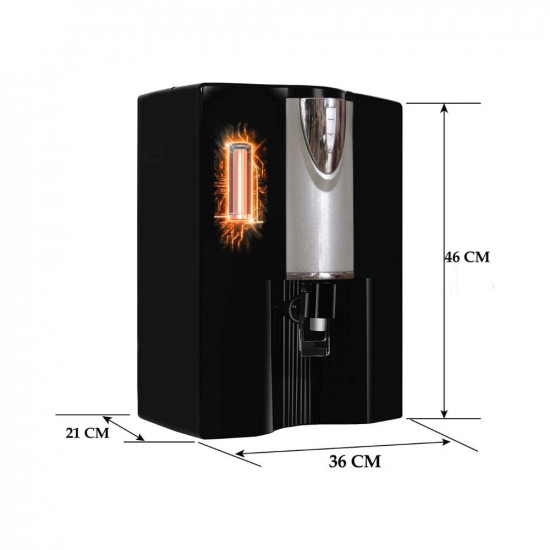 Aqua Active 100 GPD ROPHI UV UFTDSMIMegnectic SoftnerAnti ScallentIron RemovarAlkalineCopper 12-Litre Water Purifier Black