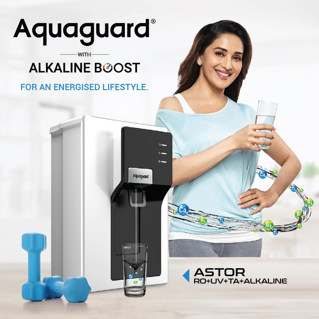 Aquaguard Astor Alkaline Water Purifier with ROUVMTDS Technology 62L Storage Suitable for Borewell Tanker Municipal Water Free Installation 2 Free Services