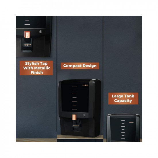 Aquaguard Aura UVUF 7L storage water purifiersuitable for Municipal waterTDS below 200ppmwith Pa Not Suitable for Borewell or tanker water