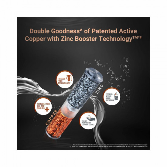 Aquaguard Glory RO UV UF TA 6L storage water purifier with Active Copper by Eureka Forbes Black