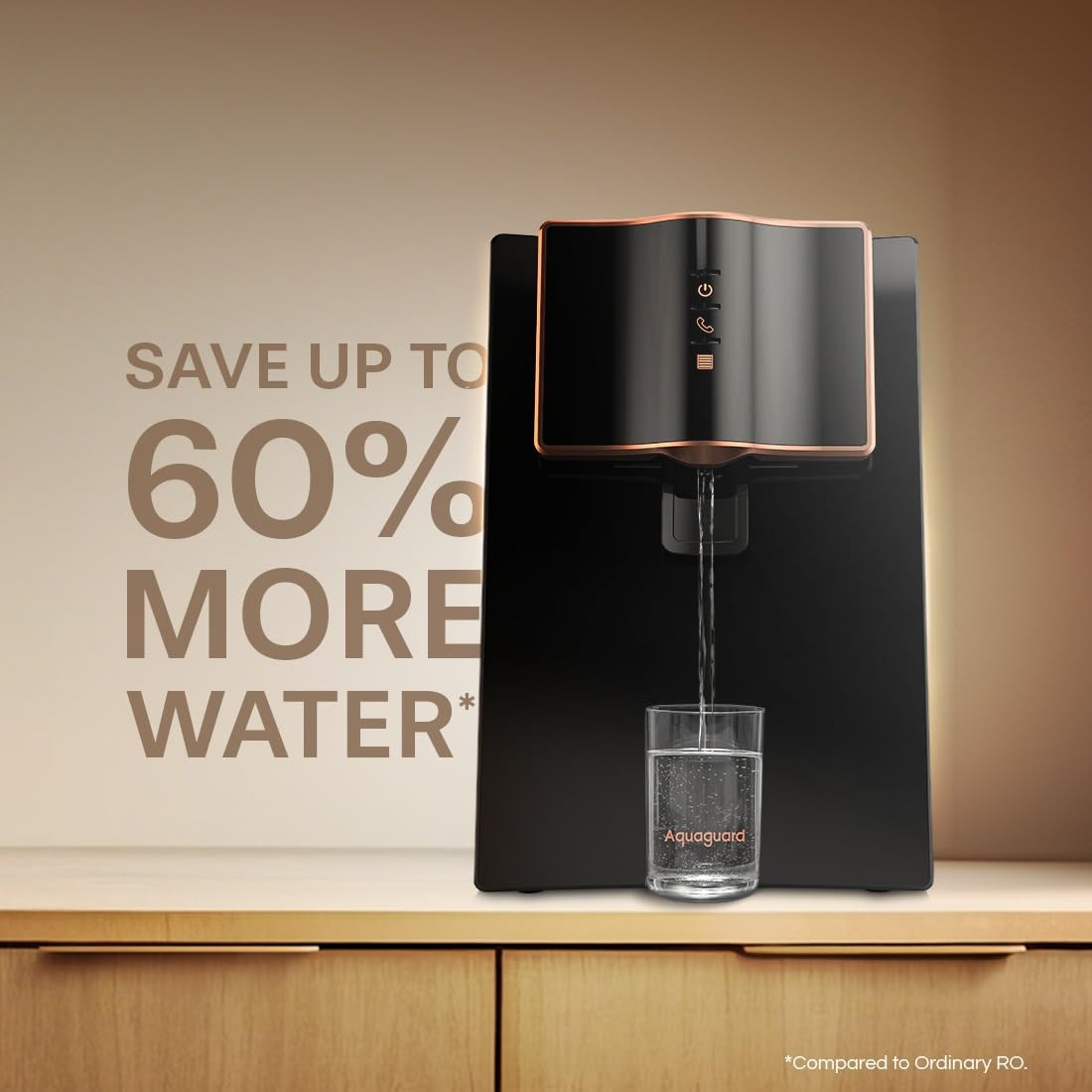 Aquaguard Marvel NXT 10-Stage RO Water Purifier 1 Complimentary Alkaline Water Bottle Up to 60 Water Savings ROUVUFActive Copper Tech Taste Adjuster Suitable for all Water Sources