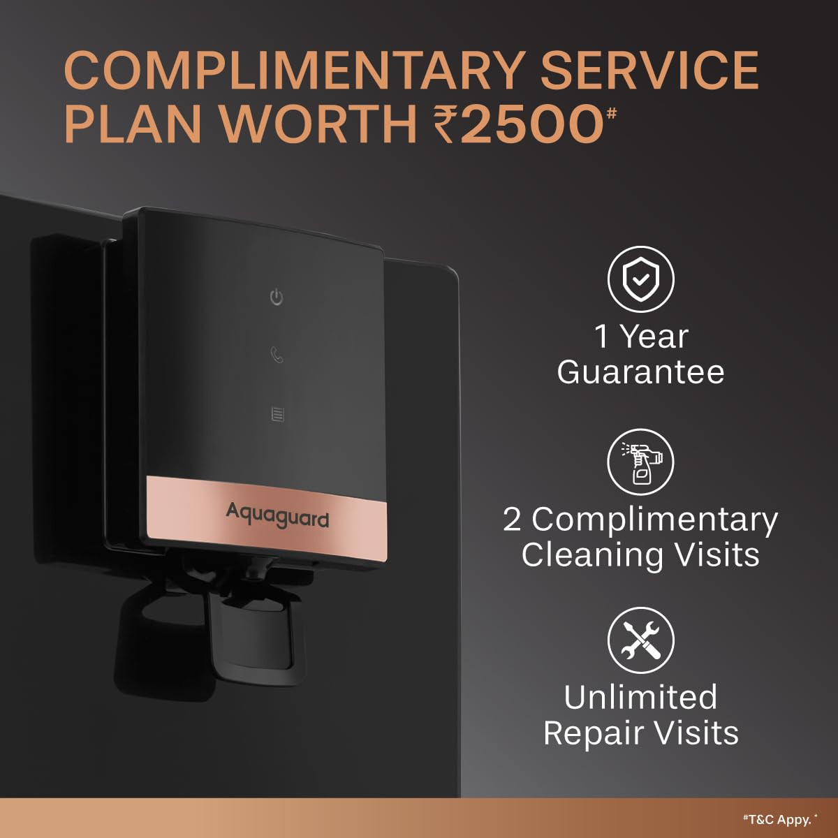 Aquaguard Neo 8-Stage UVUFActive Copper Tech Water Purifier Suitable for Municipal Water Only TDS 200 ppm