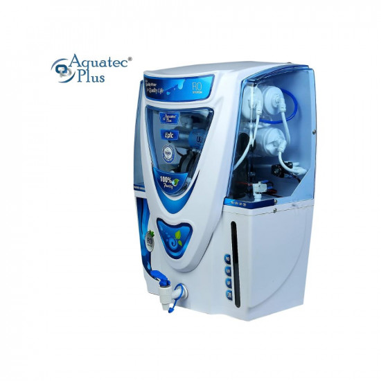 Aquatec Plus - Epic 15L RO UV UF TDS Water Purifier for Home White Work Up to 2500 TDS