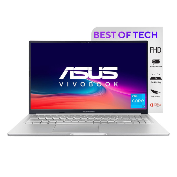 Image of ASUS VivoBook 15 (2022), Intel®Core i3-1215U 12th Gen, 15.6" (39.62 cm) FHD, Thin and Light Laptop (8GB/512 SSD//Windows 11/Office 2021//Backlit KB/Icelight Silver/1.7 kg), X1502ZA-EJ322WS