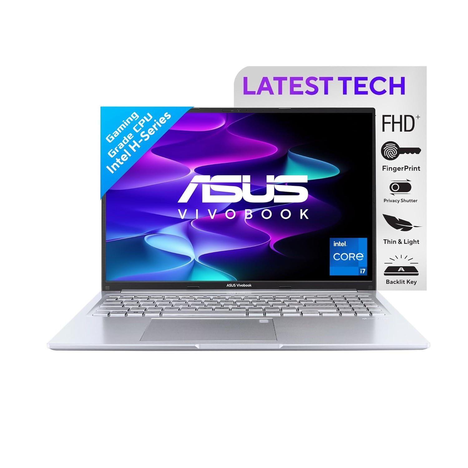 ASUS Vivobook 16 Thin Light Laptop 16 4064cmWUXGA 1610 60 Hz Intel Core i7-12700H 16GB DDR4512GB SSDIntel Iris Xe GraphicsWin 11Office 2021Transparent Silver188 Kg X1605ZAC-MB741WS