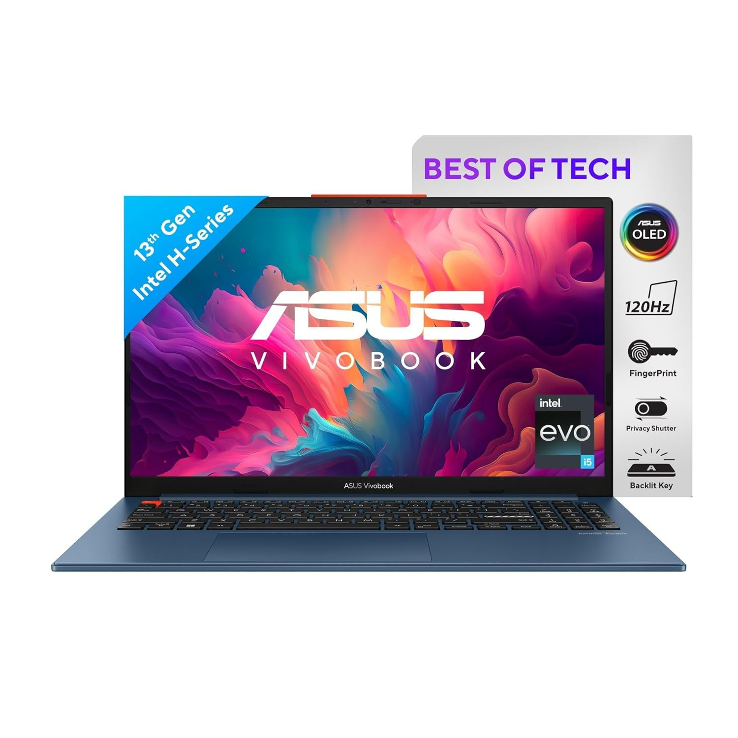 ASUS Vivobook S 15 OLED 2023 Intel Core EVO i5-13500H 13th Gen 156 3962 cm 28K 120Hz OLED Thin Light Laptop 16GB512GB SSDIris XeWin 11Office 202175WHrBlue17 kg S5504VA-MA541WS