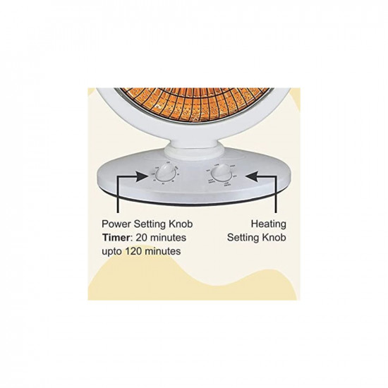 ATLAS HOME APPLIANCES Sun Heater 16 Carbon Element 500-900W 220 V Safety Grill Medium to Large Room Oscillation 1 Year Warranty