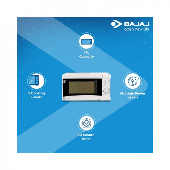 Bajaj 1701 MT 17L Solo Microwave Oven White