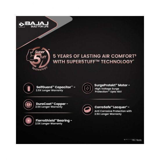 Bajaj Adonis Air Plus 1200Mm48 Ceiling Fans For HomeBee 1-Star Rated Energy Efficient Ceiling Fan