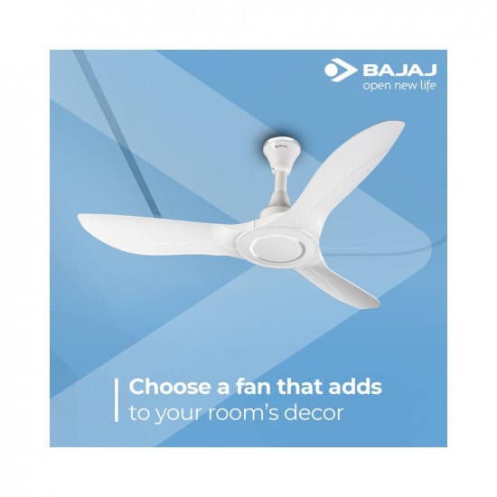 Bajaj Astor 1250mm White and Silver Chrome Ceiling Fan