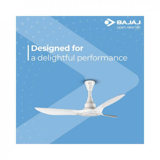 Bajaj Astor 1250mm White and Silver Chrome Ceiling Fan