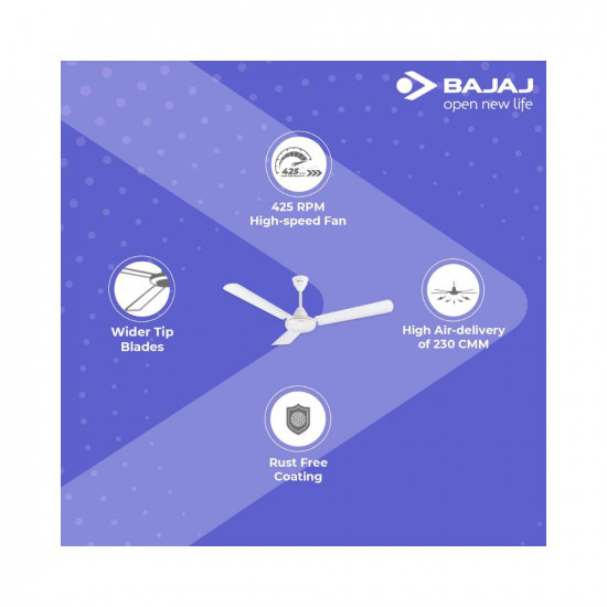 Bajaj Brezza 425 1200mm White Ceiling Fan