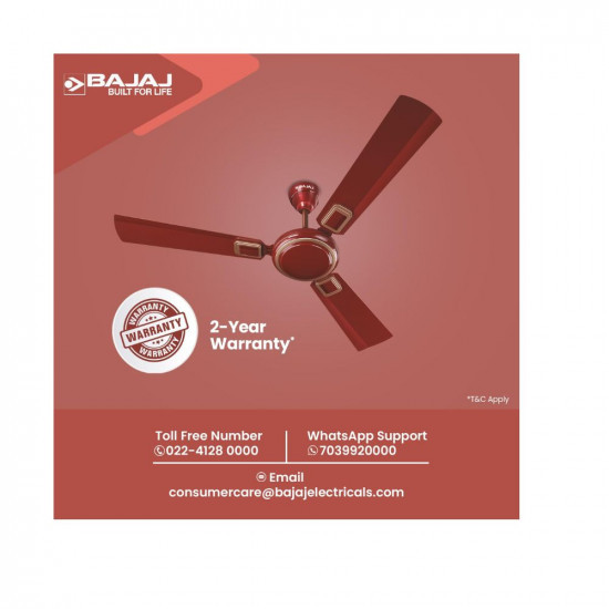 Bajaj Grace Neo BBD EE 1200mm Crimson Velvet Ceiling Fan