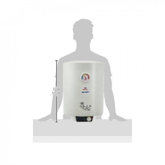 Bajaj New Shakti Storage 25 Litre Vertical Water Heater White 4 Star 433 x 441 x 57 cms wall mounting