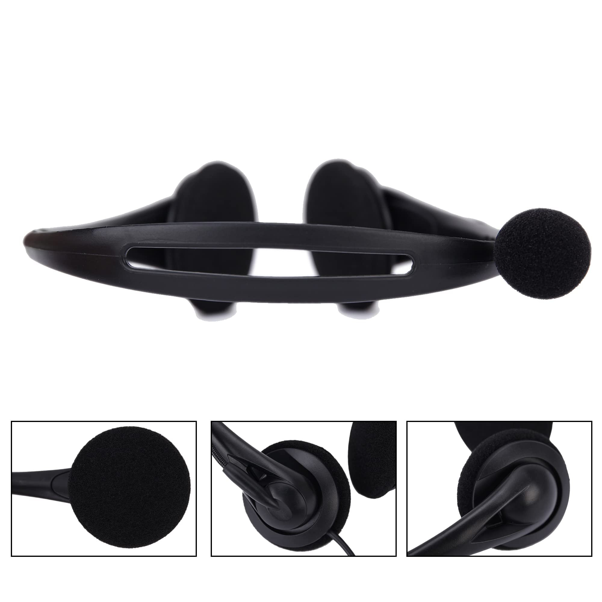 BigPassport USB Wired On-Ear Headphones with Mic Stereo Headset with Microphone for Laptop PC Office Skype Online Classes Calls Interview Zoom Teams USB Audio Pro-Tech 491