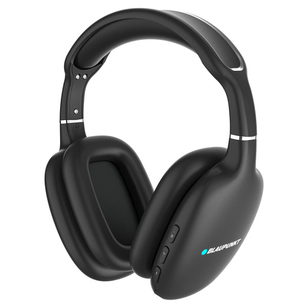 Image of Blaupunkt BH31 Bluetooth Wireless Over Ear Headphones I 40MM Drivers I HD Sound I Soft PU Headband I Media &amp; Volume Control with Built in Mic I TurboVolt Fast Charging I AUX Port (Black)