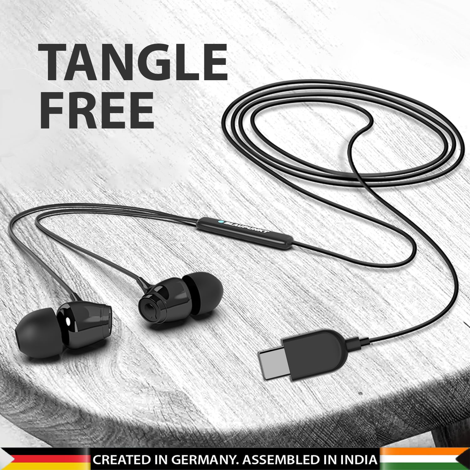 Blaupunkt EM01 in-Ear Type C Wired Earphone with Mic and Deep Bass HD Sound Mobile Headset with Noise Isolation