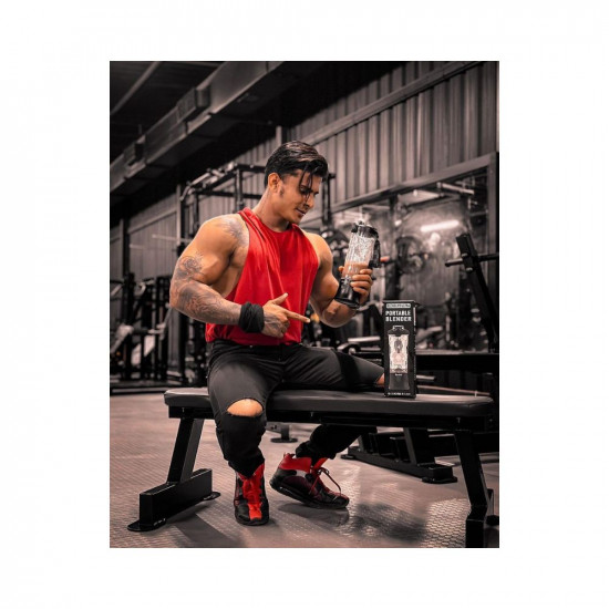 BlendLife Ultra Portable Blender For Juices Shakes Smoothies 230W 4000mah Battery Pulse Mode Feature LED Lights USB-C Waterproof Charging Port Inbuilt 600ml Jar Sipper Carry Handle - Black