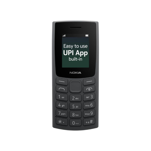 Image of Nokia All-New 105 Single Sim Keypad Phone with Built-in UPI Payments, Long-Lasting Battery, Wireless FM Radio | Charcoal
