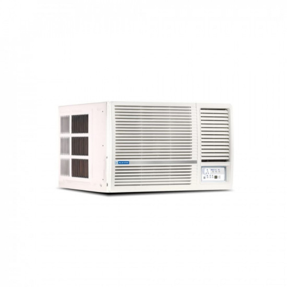 Image of Blue Star 1 Ton 3 Star Fixed Speed Window AC (Copper, Turbo Cool, Humidity Control, Fan Modes-Auto/High/Medium/Low, Hydrophilic Blue Fins, Dust Filters, Self-Diagnosis, 2023 Model, WFB312LN, White)