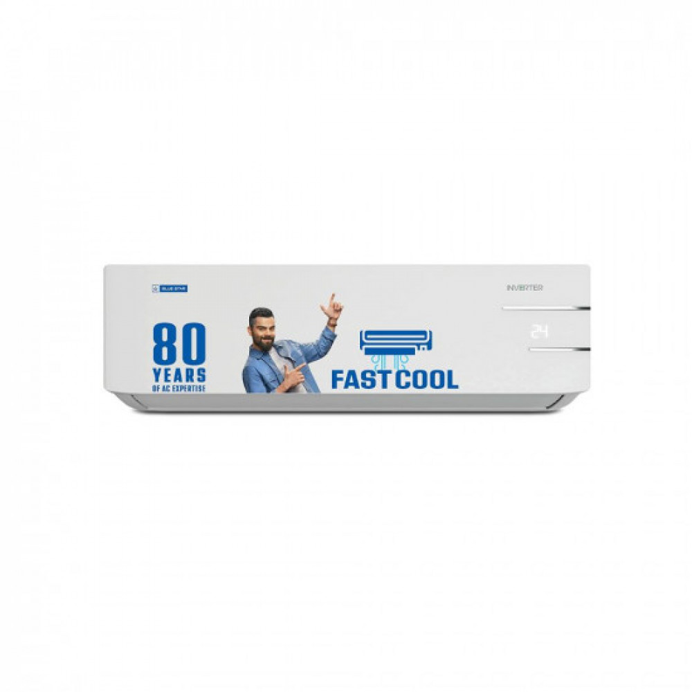 Image of Blue Star 2 Ton 3 Star Convertible 5 in 1 Cooling Inverter Split AC (Copper, Summer Cool, Smart Ready, Auto Defrost, Stabalizer Free Operations, Dust Filters, Blue Fins, 2023 Model, IC324YNU, White)