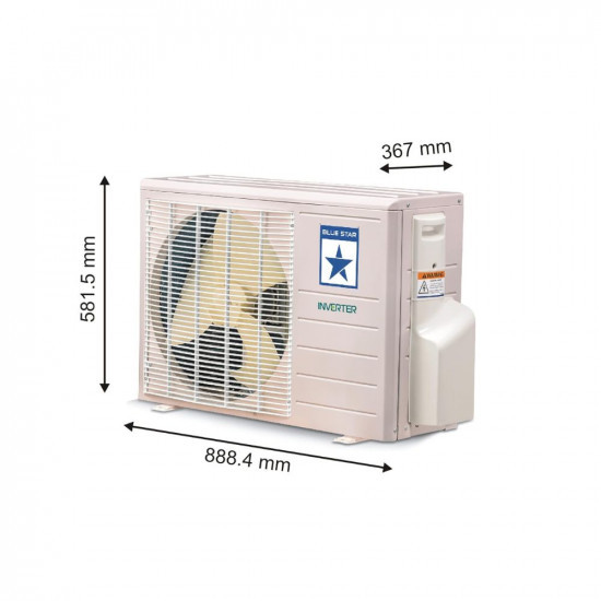 Blue Star 2 Ton 3 Star Convertible 5 in 1 Cooling Inverter Split AC Copper Summer Cool Smart Ready Auto Defrost Stabalizer Free Operations Dust Filters Blue Fins 2023 Model IC324YNU White