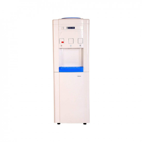 Blue Star Hot Cold and Normal Water Dispenser with Non Cooling Storage Cabinet - White Blue