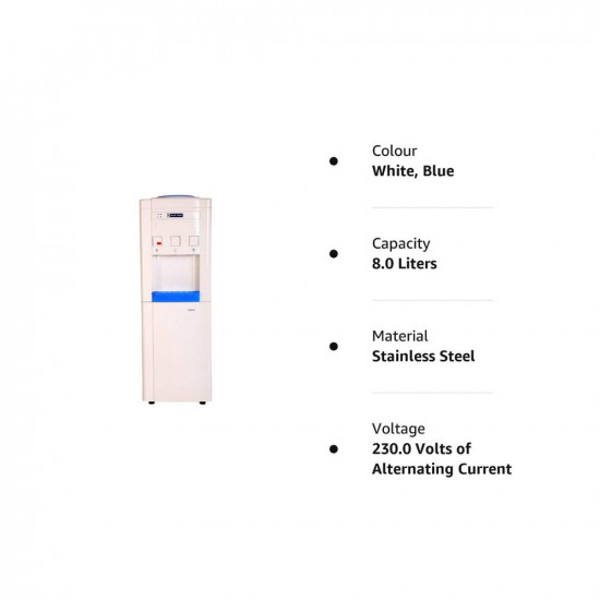Blue Star Hot Cold and Normal Water Dispenser with Non Cooling Storage Cabinet - White Blue