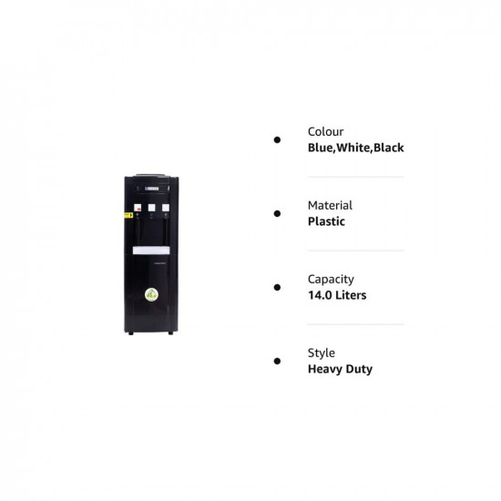 Blue Star Water Dispenser with Refrigerator - Black Color