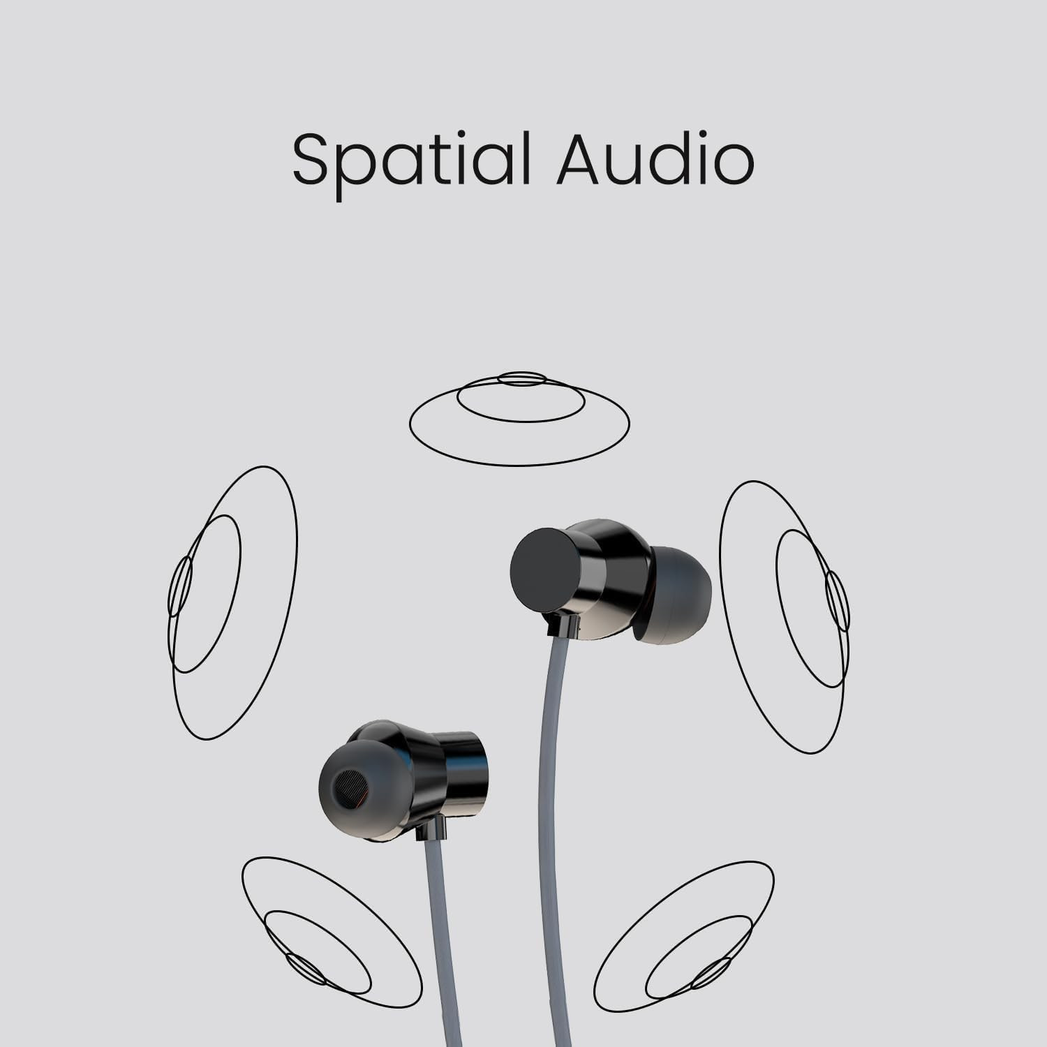 Bluetooth Wireless in Ear Earphones Compatible with Noothing Neckband Pro 50dB Active Noise Cancellation Smart Dial Design 37 Hrs Playtime Bluetooth Wireless in Ear Earphones with Mic-Gray