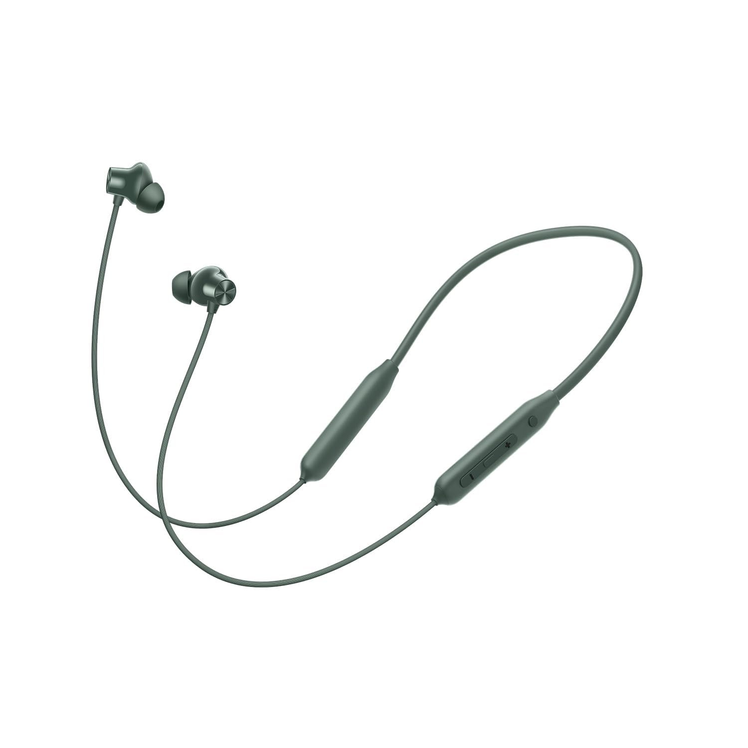 Bluetooth Wireless in Ear Earphones Compatible with OnePlus Bullets Z2 ANC with Mic Bombastic Bass 10 Mins Charge - 20 Hrs Music 30 Hrs Battery LifeGreen