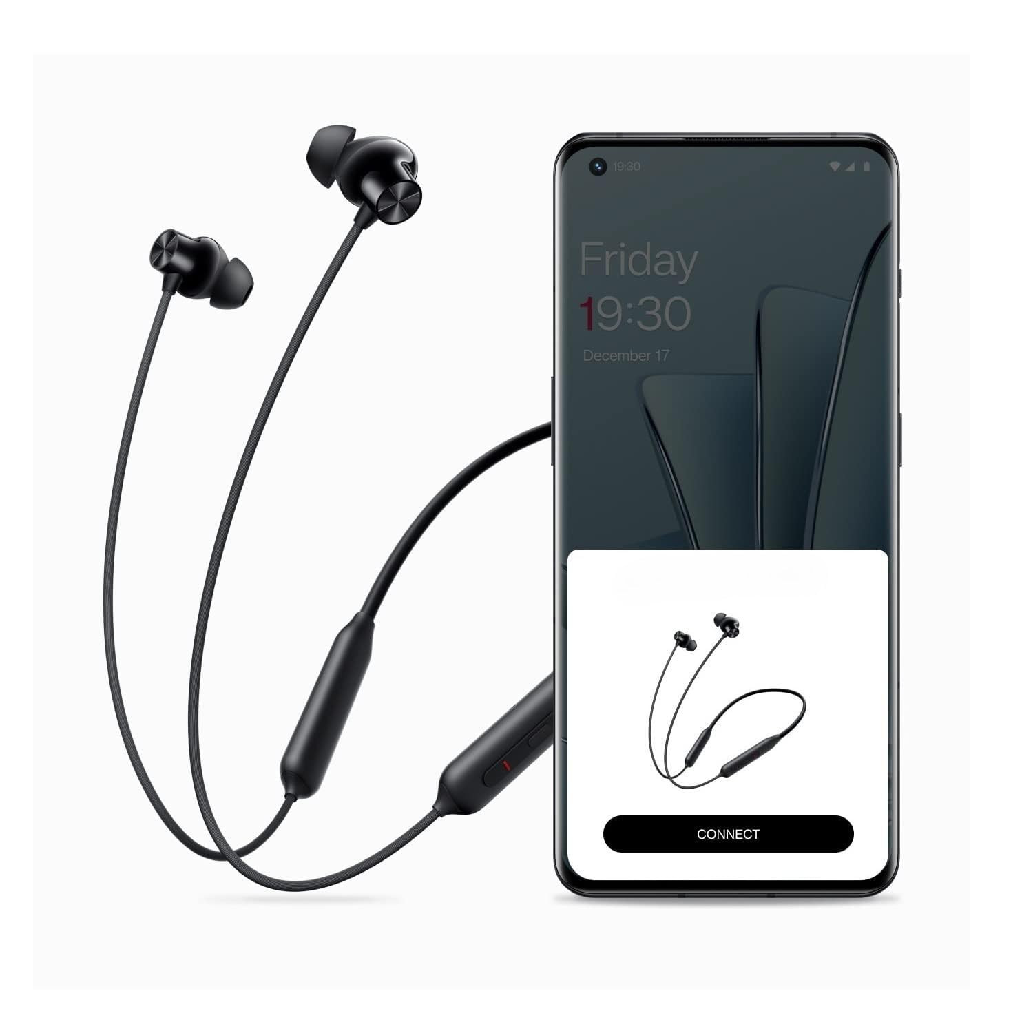 Bluetooth Wireless in Ear Earphones Compatible with OnePlus Bullets Z2 with Mic Bombastic Bass 10 Mins Charge - 20 Hrs Music 30 Hrs Battery LifeBullet Z2 Black