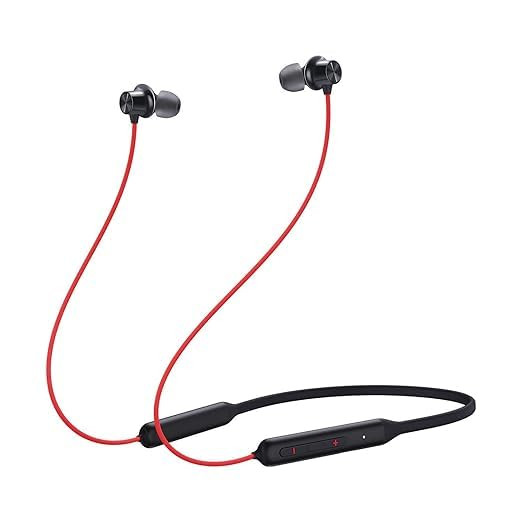 Bluetooth Wireless in Ear Earphones Compatible with OnePlus with Mic Bombastic Bass 10 Mins Charge - 20 Hrs Music 30 Hrs Battery Life-Red