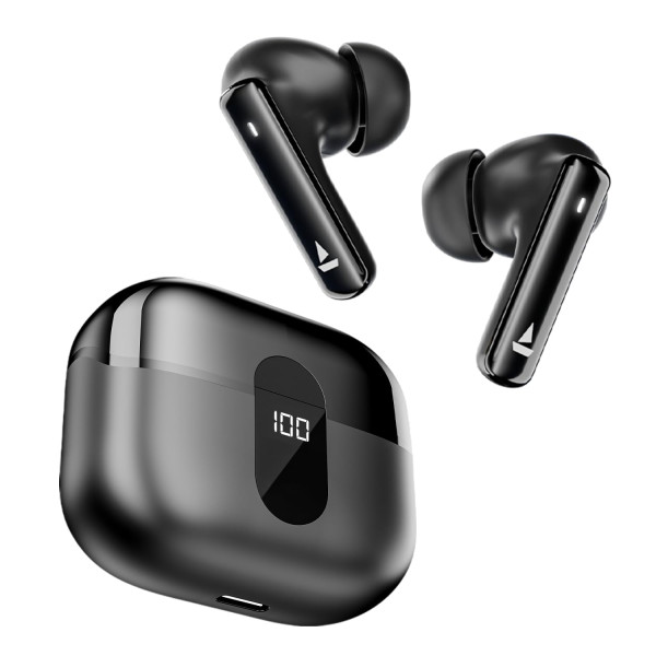 Image of boAt Airdopes 121 Pro Plus, 100HRS Battery, 4Mics ENx, 50ms Low Latency, Fast Charge, LED Display, IPX5, v5.3 Bluetooth in Ear Earbuds, TWS Ear Buds Wireless Earphones with mic (Black)