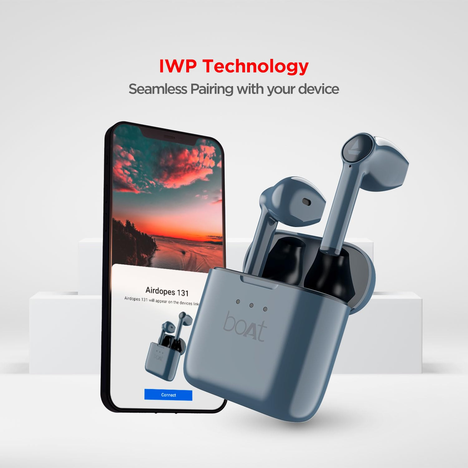 boAt Airdopes 131 Bluetooth Truly Wireless in Ear Earbuds with Mic Midnight Blue