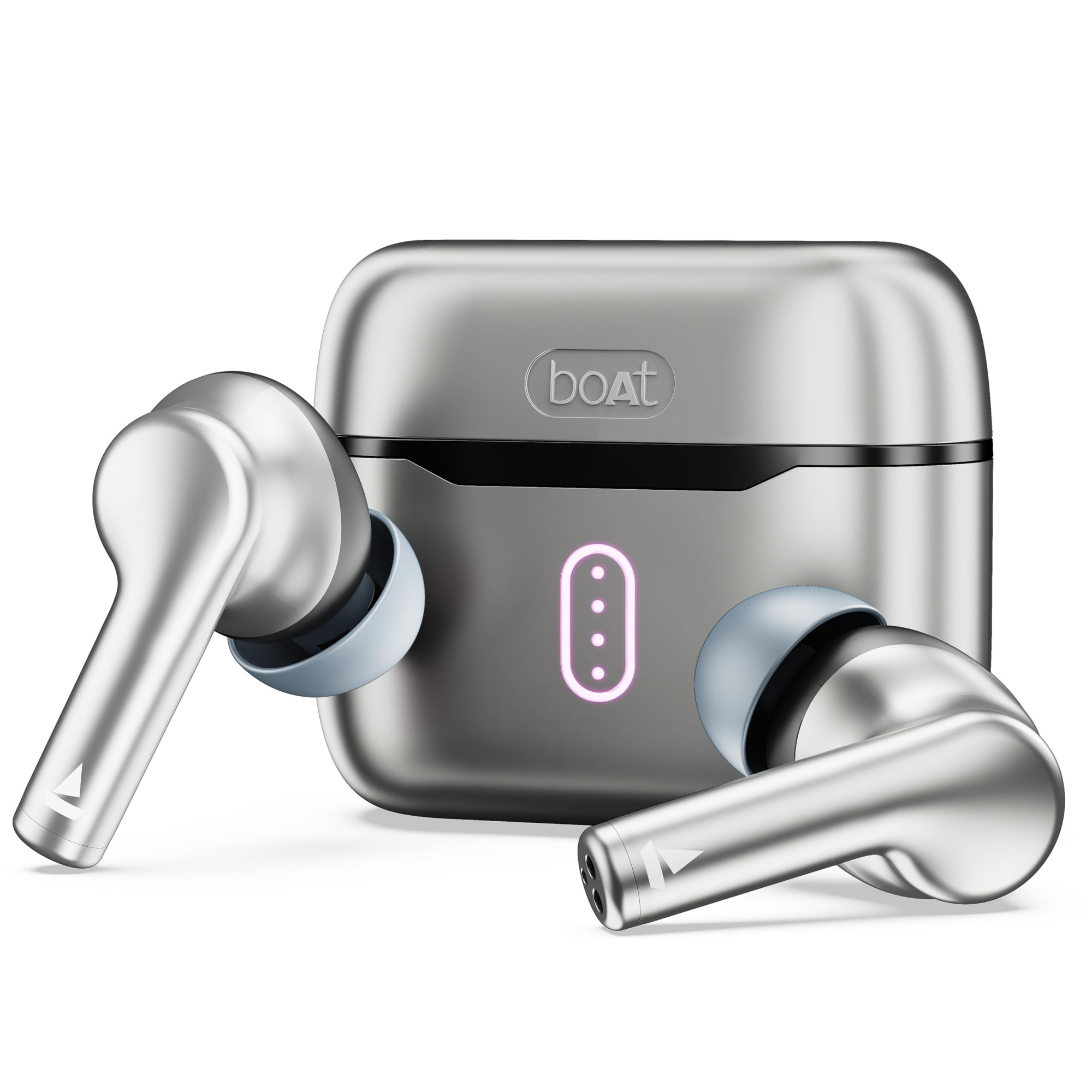 boAt Airdopes 141 Pro Buds 13mm Drivers Metallic Finish 60HRS Battery 4Mics ENx Fast Charge IPX5 v53 Bluetooth TWS in Ear Earbuds Wireless Earphones with mic Surfer Silver