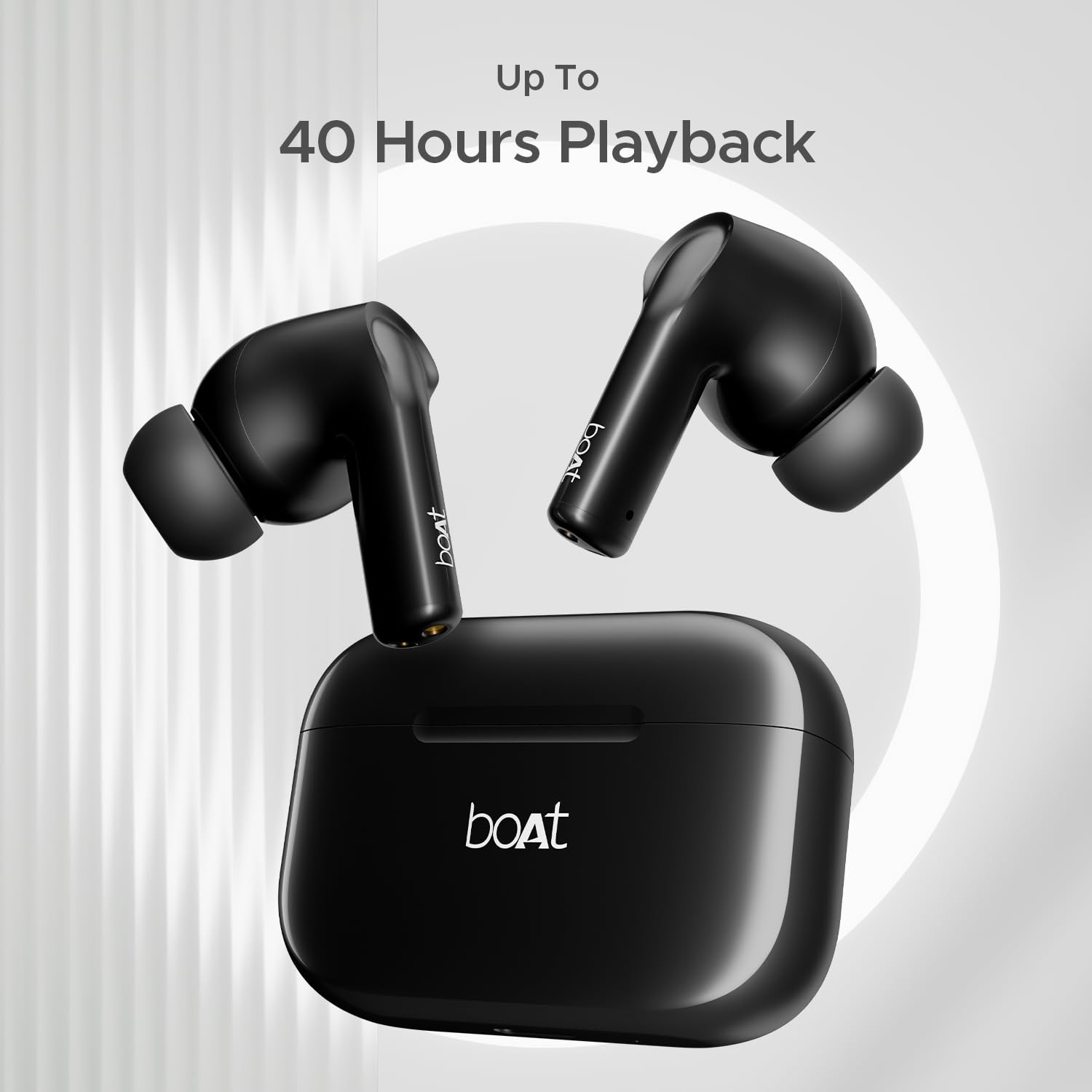 boAt Airdopes 163 in Ear Earbuds with 40 HRS Battery Fast Charge 13mm Drivers IPX5 Quick Touch Response Control Active Black
