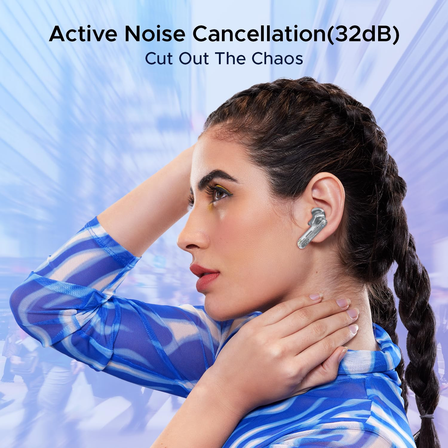 boAt Airdopes 191 ANC 32dB ANC Ambient Mode 60HRS Battery 4Mics ENx in-Ear Detection IWP Tech Fast Charge v53 Bluetooth Earbuds TWS Ear Buds Wireless Earphones with mic Pellucid White