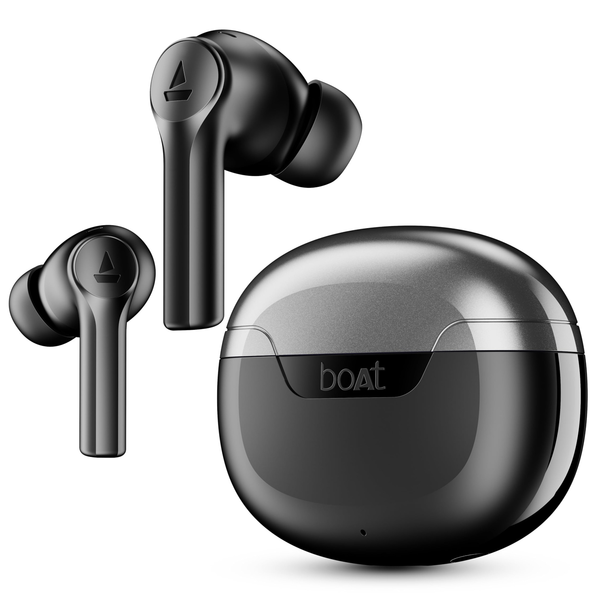 boAt Airdopes 300 Cinematic Spatial Audio 50HRS Battery 4Mic AI ENx Fast Charge App Support Low Latency IPX4 v53 Bluetooth Earbuds TWS Ear Buds Wireless Earphones with mic Gunmetal Black